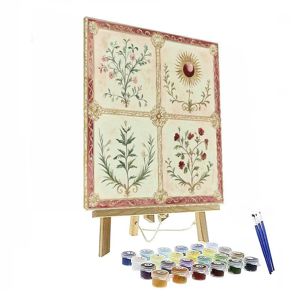 Alphonse Mucha Inspired Four Seasons Botanical Symphony Paint by numbers art