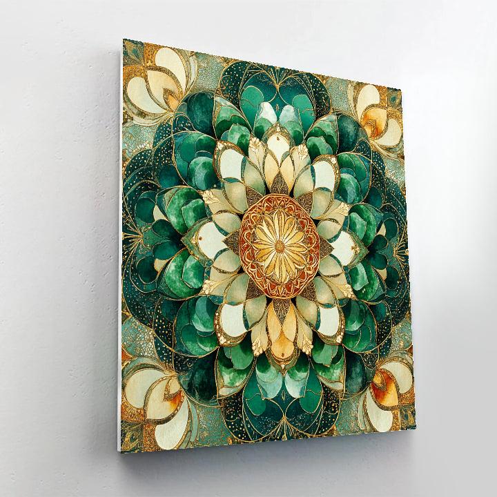 Gustav Klimt Inspired Verdant Mandala paint by color