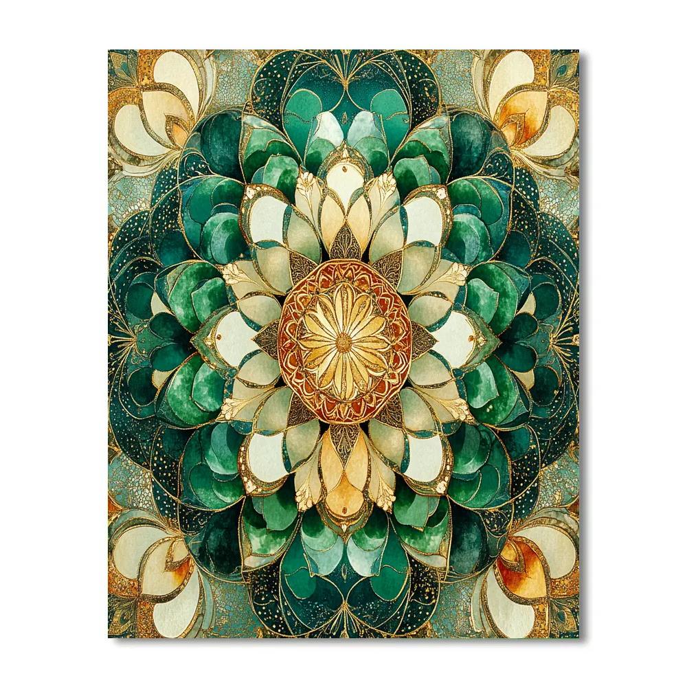 Gustav Klimt Inspired Verdant Mandala paint by color