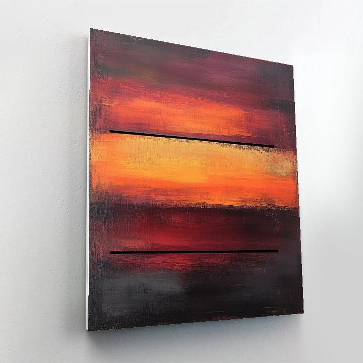 Mark Rothko Inspired Crimson Horizon Number painting