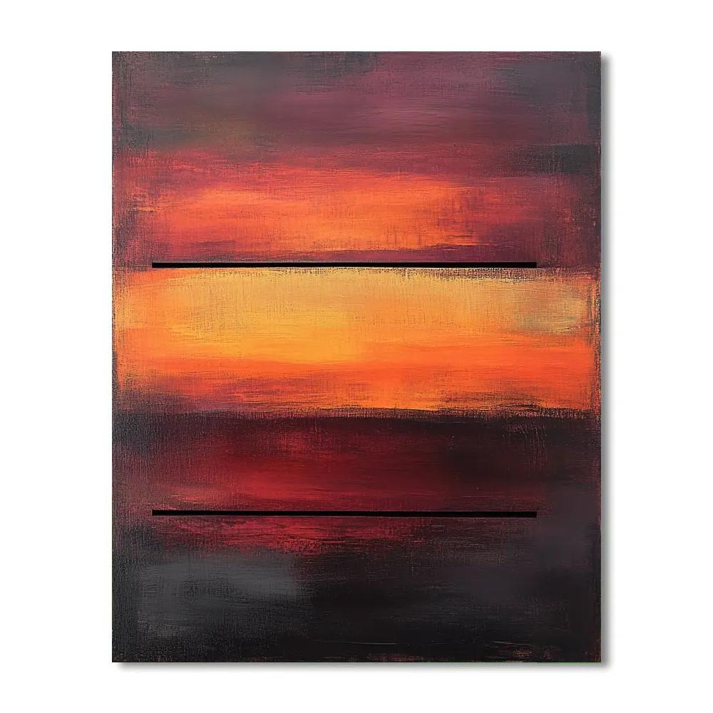 Mark Rothko Inspired Crimson Horizon Number painting