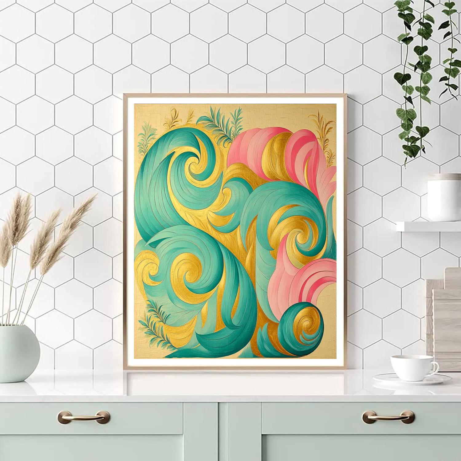 Alphonse Mucha Inspired Oceanic Whorl Of Time Numbered painting kits
