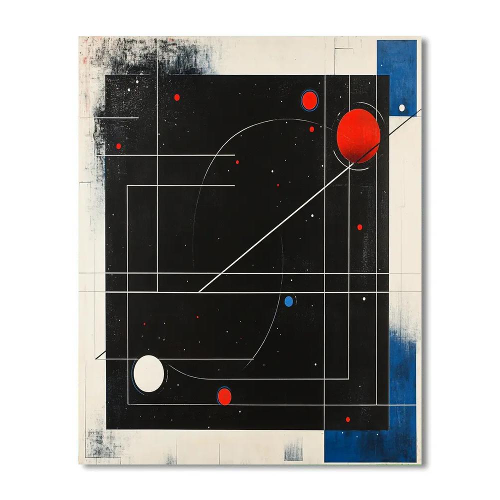 Kazimir Malevich Inspired Celestial Grid paint by number