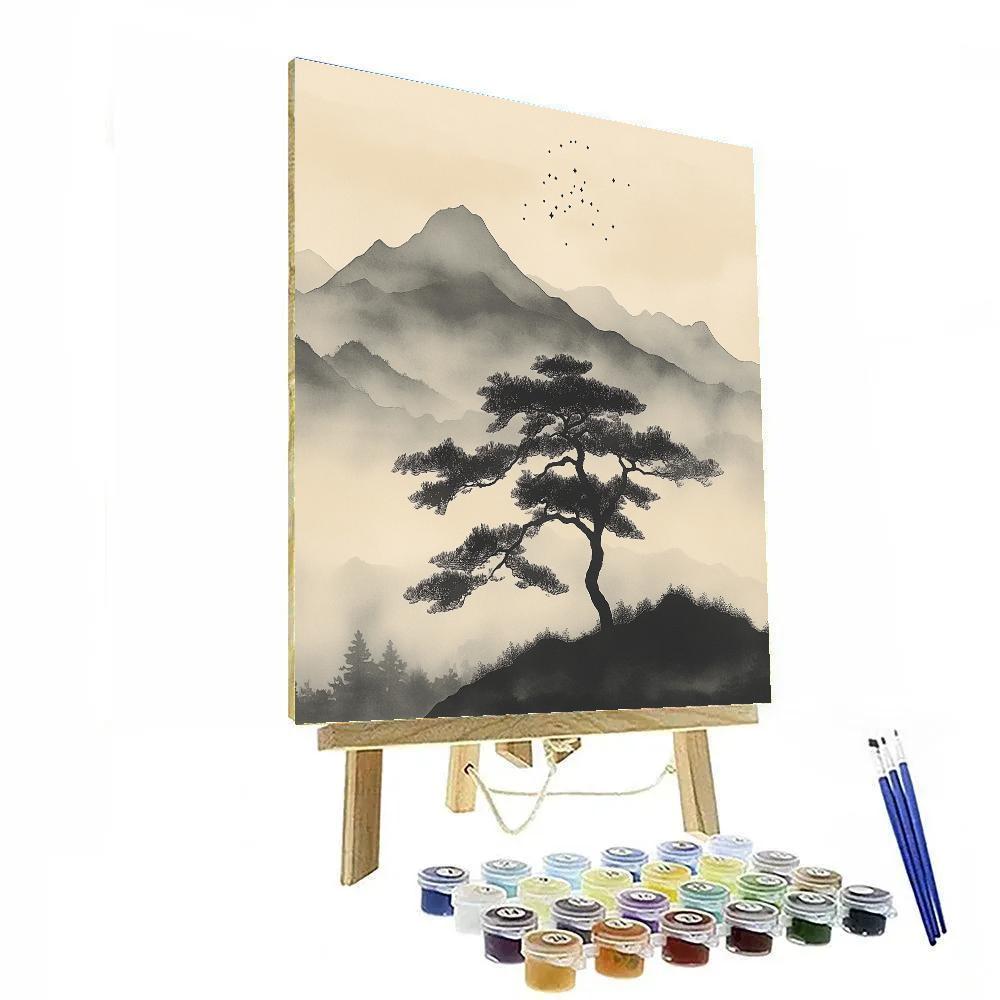 Zhao Mengfu Inspired Pine And Mist Constellation paint by numbers