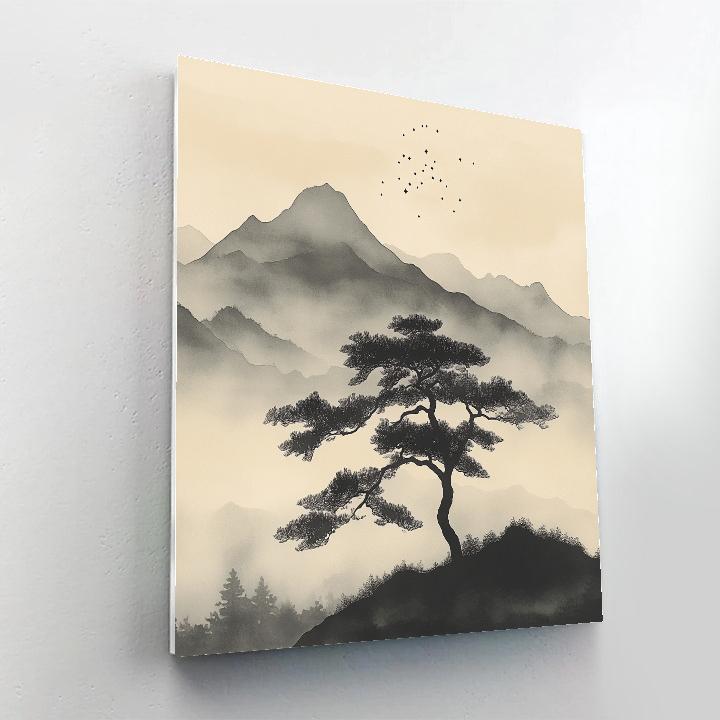 Zhao Mengfu Inspired Pine And Mist Constellation paint by numbers
