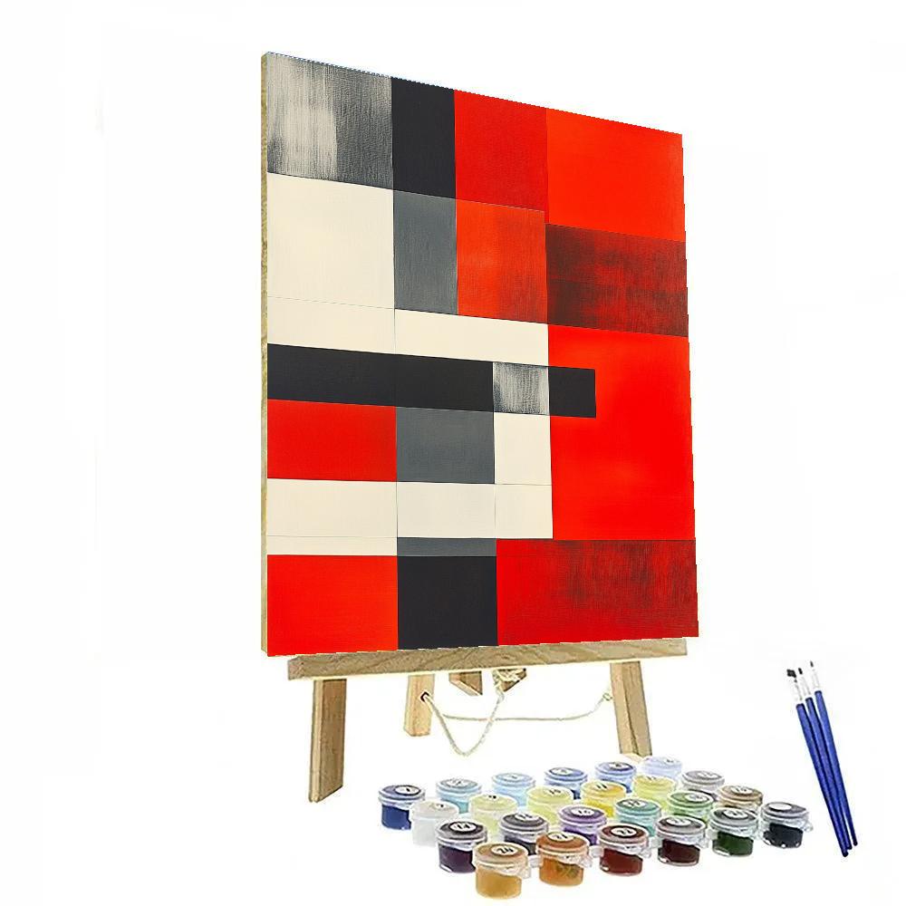Kazimir Malevich Inspired Red Square Echoes Number painting