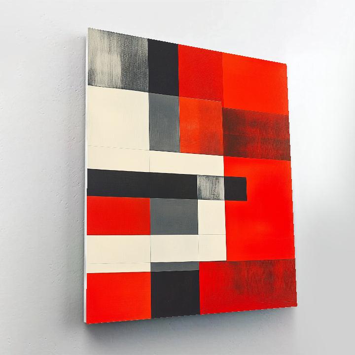 Kazimir Malevich Inspired Red Square Echoes Number painting