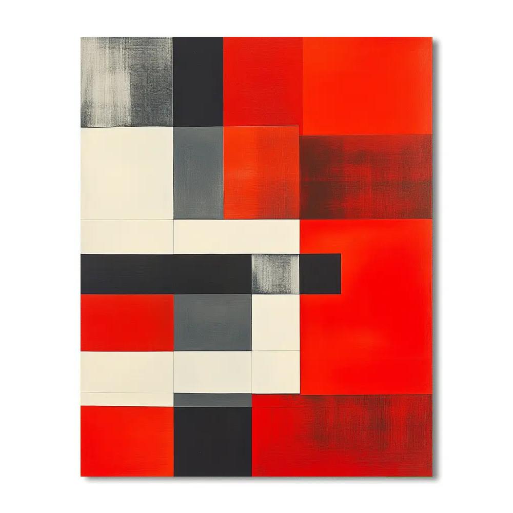 Kazimir Malevich Inspired Red Square Echoes Number painting