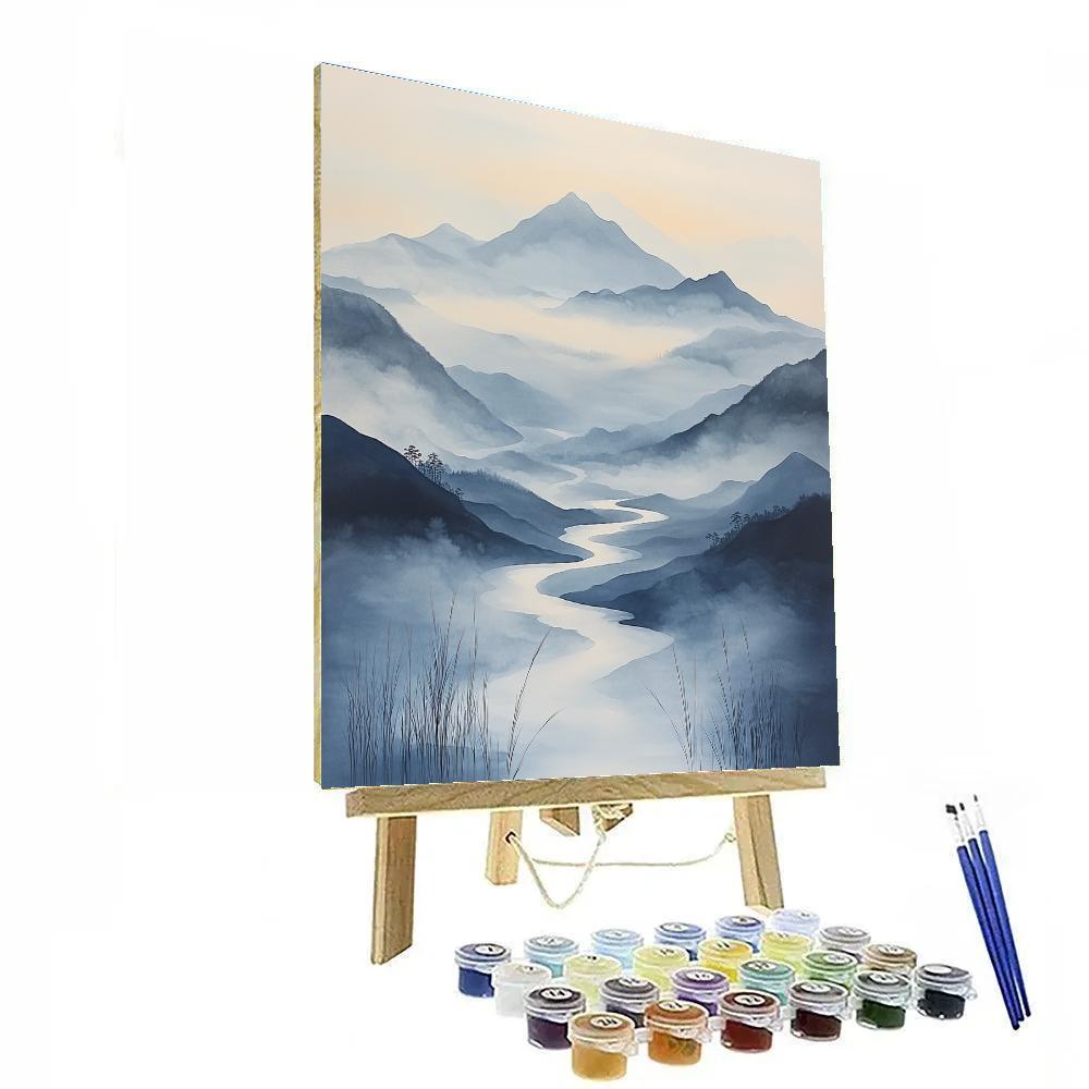 Zhao Mengfu Inspired River Of Clouds And Ancient Echoes paint by numbers