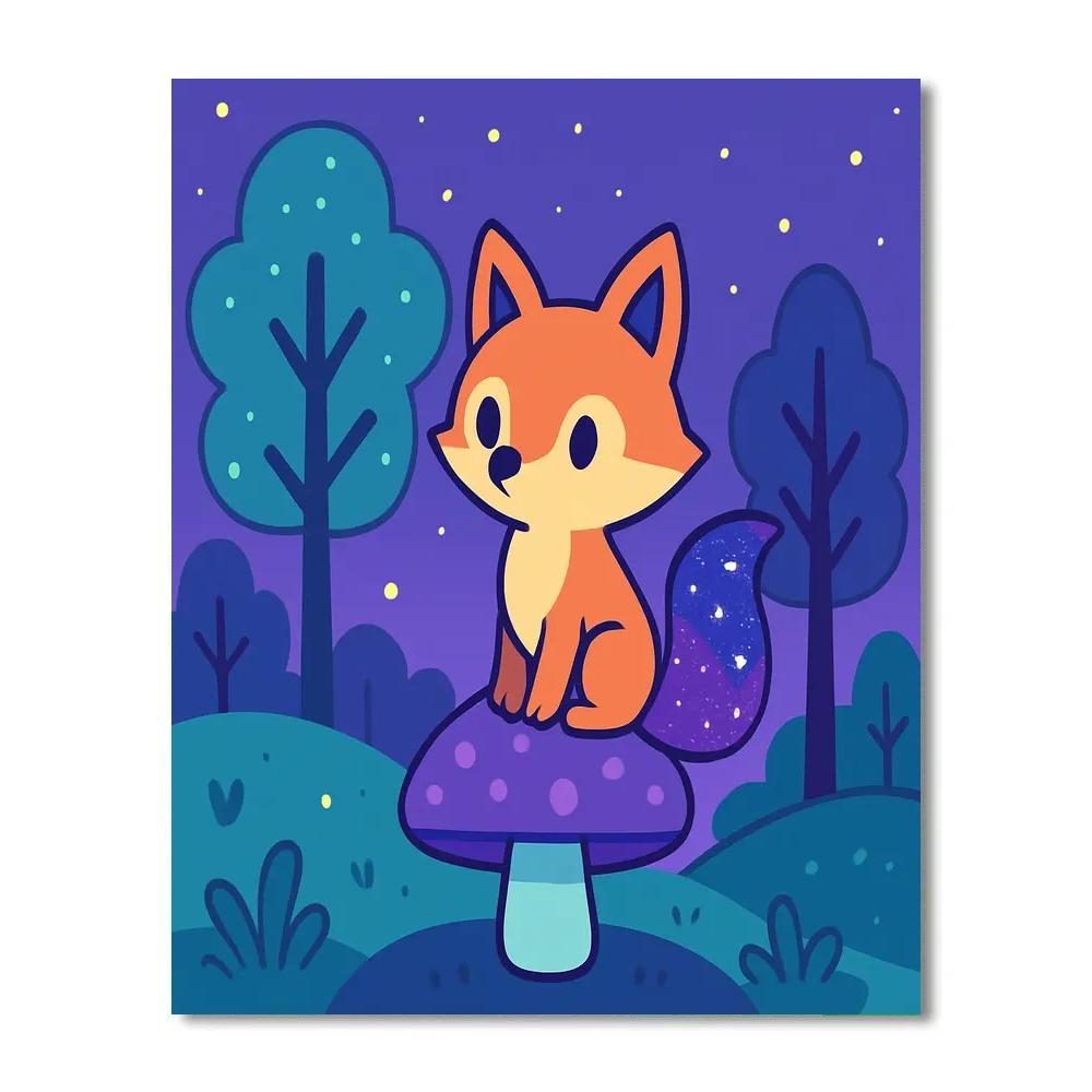 Galaxy Forest Fox Numbered painting kits