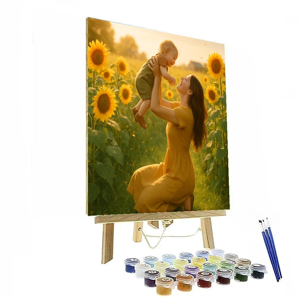 Sunflower Field Mother And Child Numbered painting kits