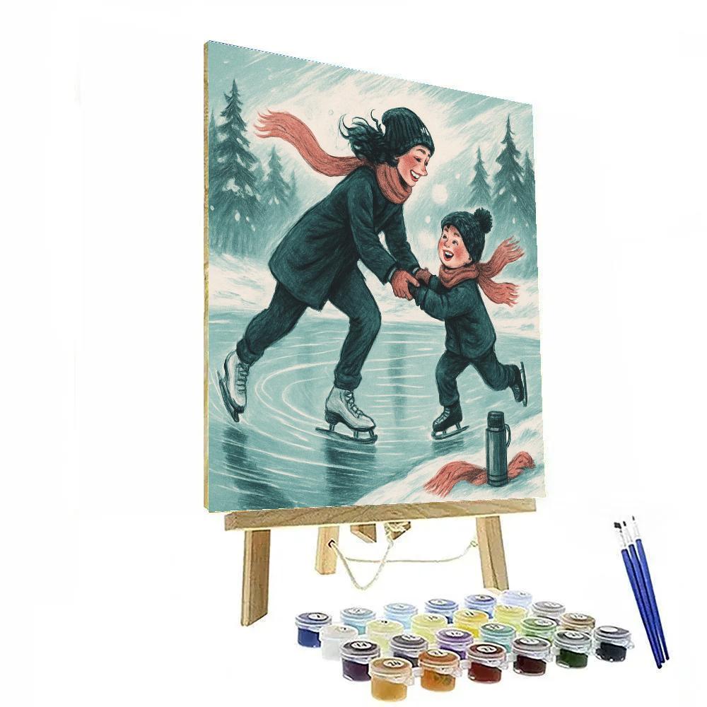 Pond Skate Dance With Mom paint by color