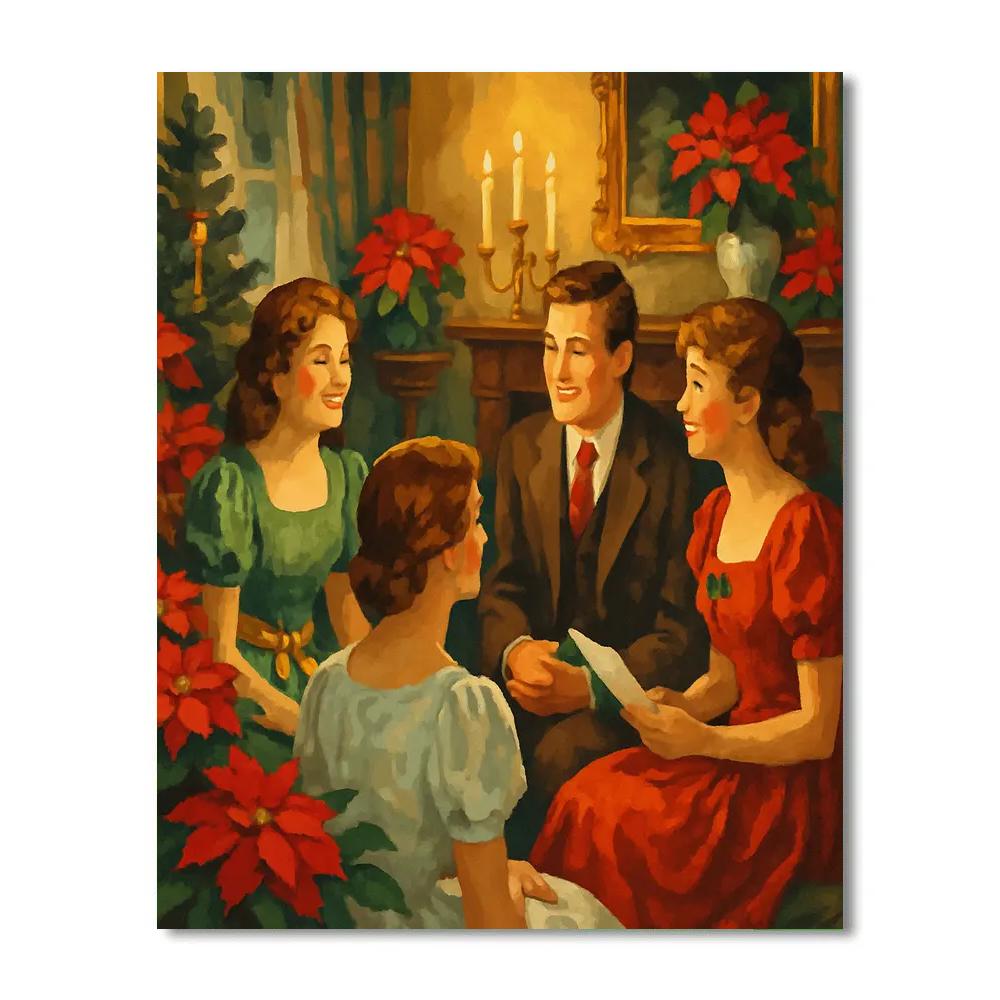 Poinsettia Parlour paint by numbers