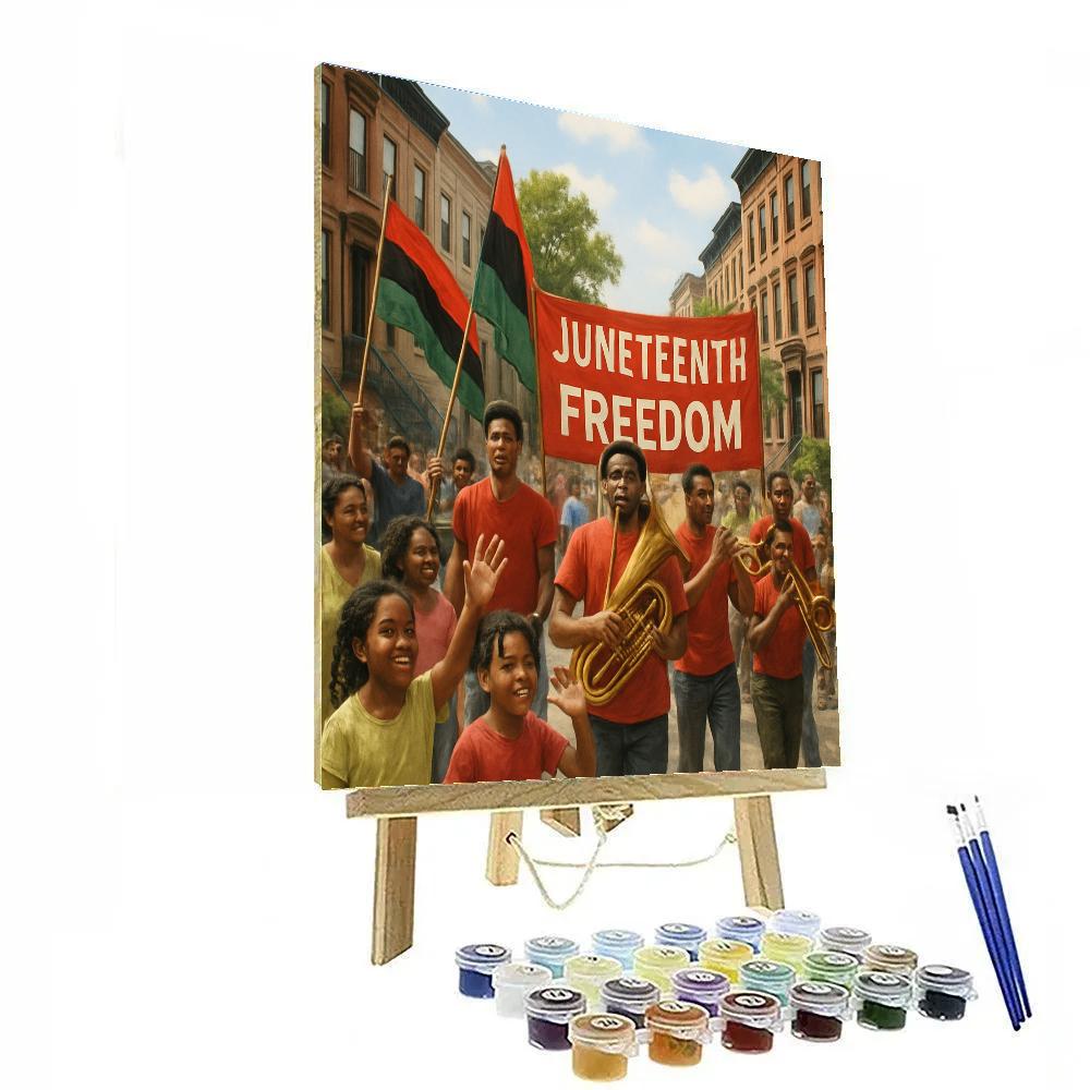 Juneteenth Freedom Parade painting number kit