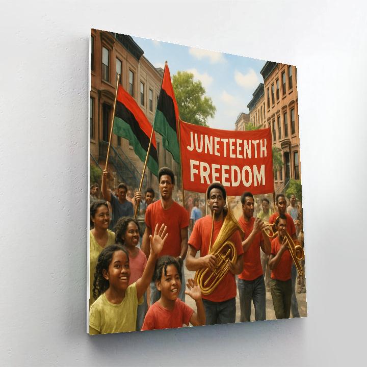 Juneteenth Freedom Parade painting number kit
