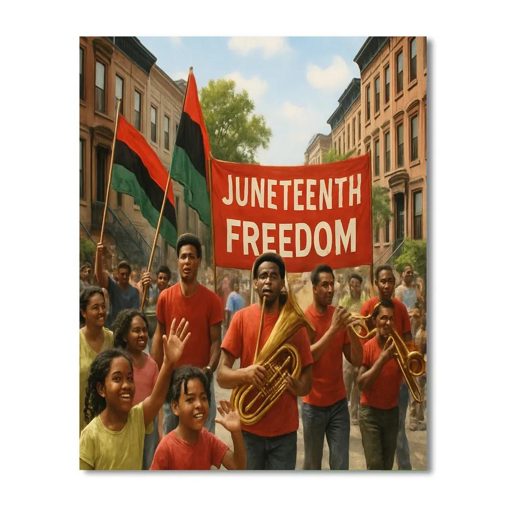 Juneteenth Freedom Parade painting number kit