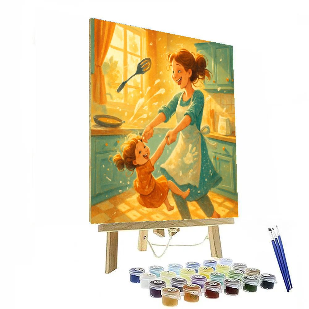 Kitchen Dance And Flour Laughs Number painting