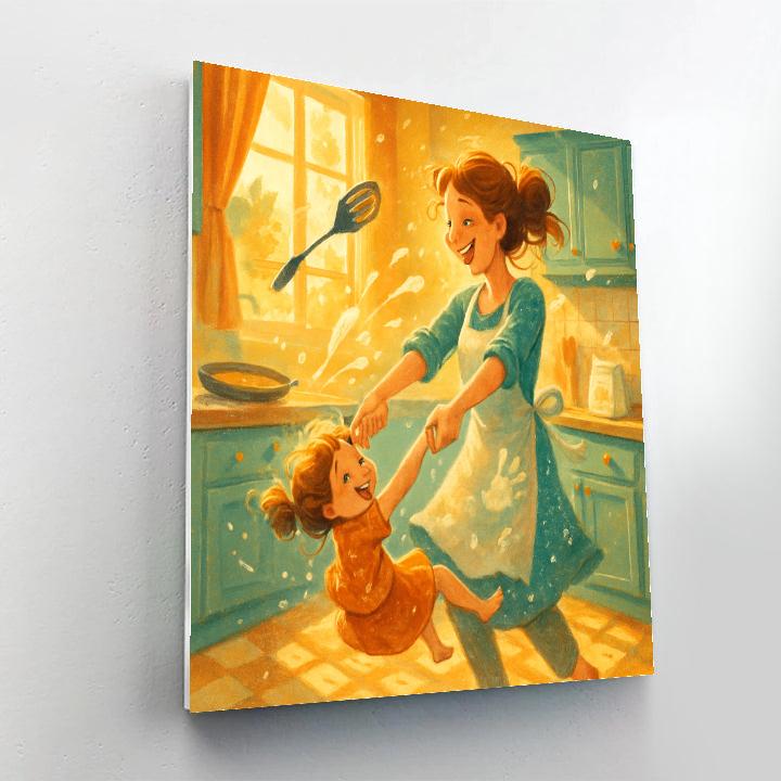 Kitchen Dance And Flour Laughs Number painting