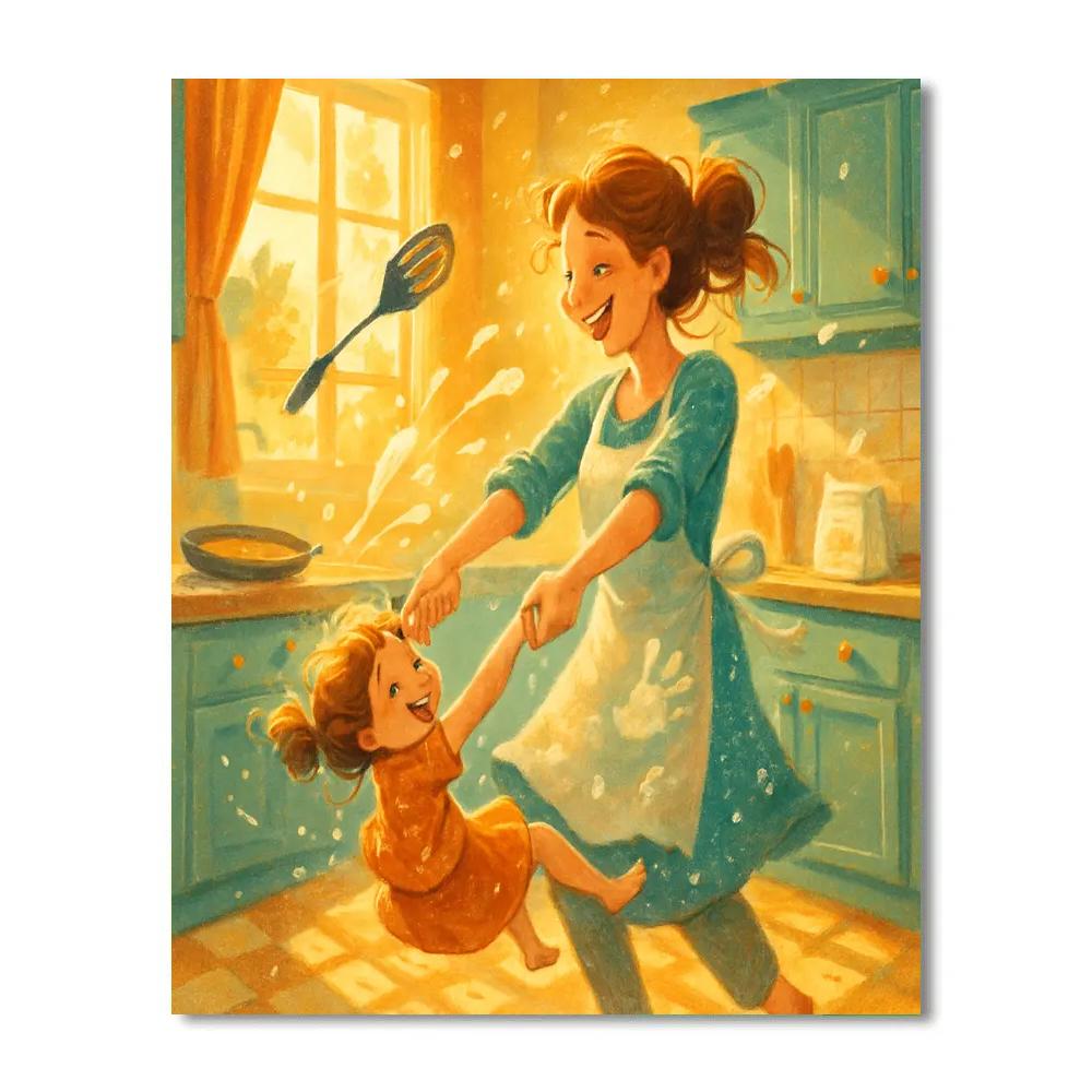 Kitchen Dance And Flour Laughs Number painting
