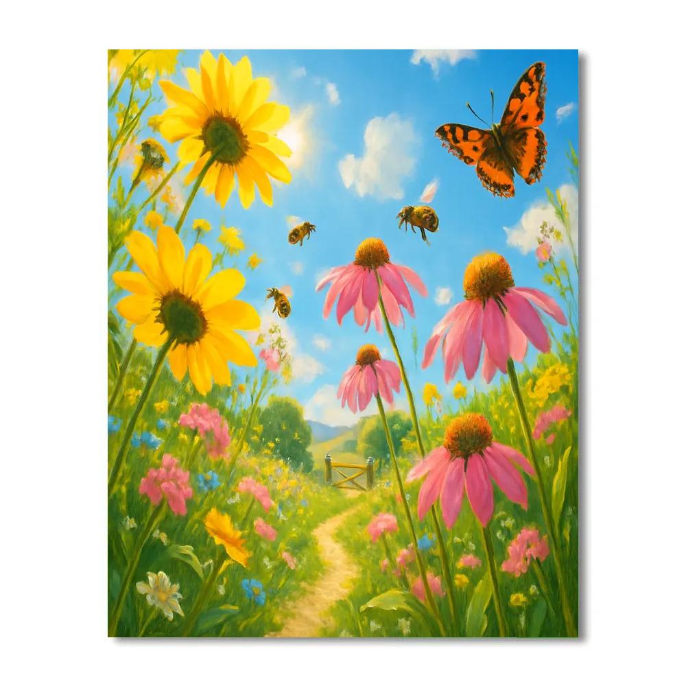 Flower Meadow Serenade Paint by numbers kits