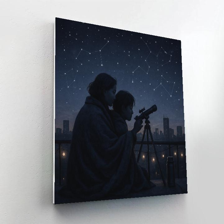 City Rooftop Stargazing painting number kit