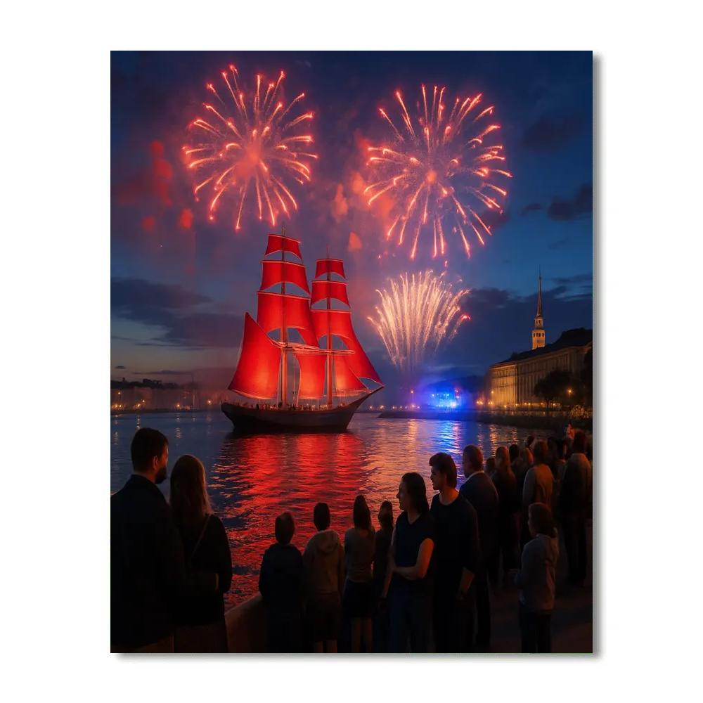 White Nights Scarlet Sails Concert Paint by numbers art