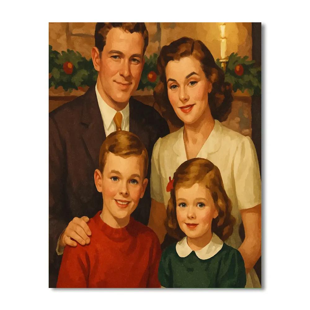 Holiday Hearth Portrait DIY paint by numbers