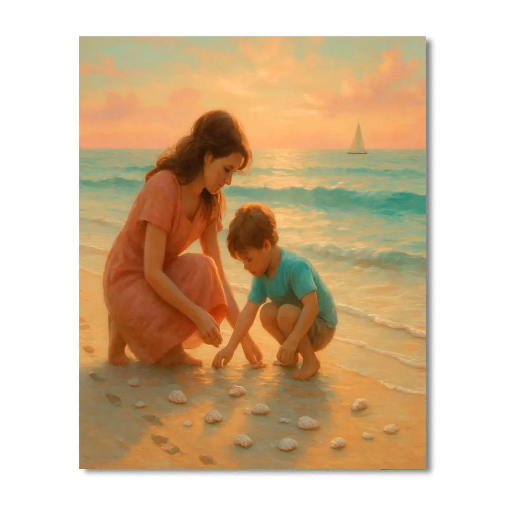 Sunset Beach Shell Collection paint by number