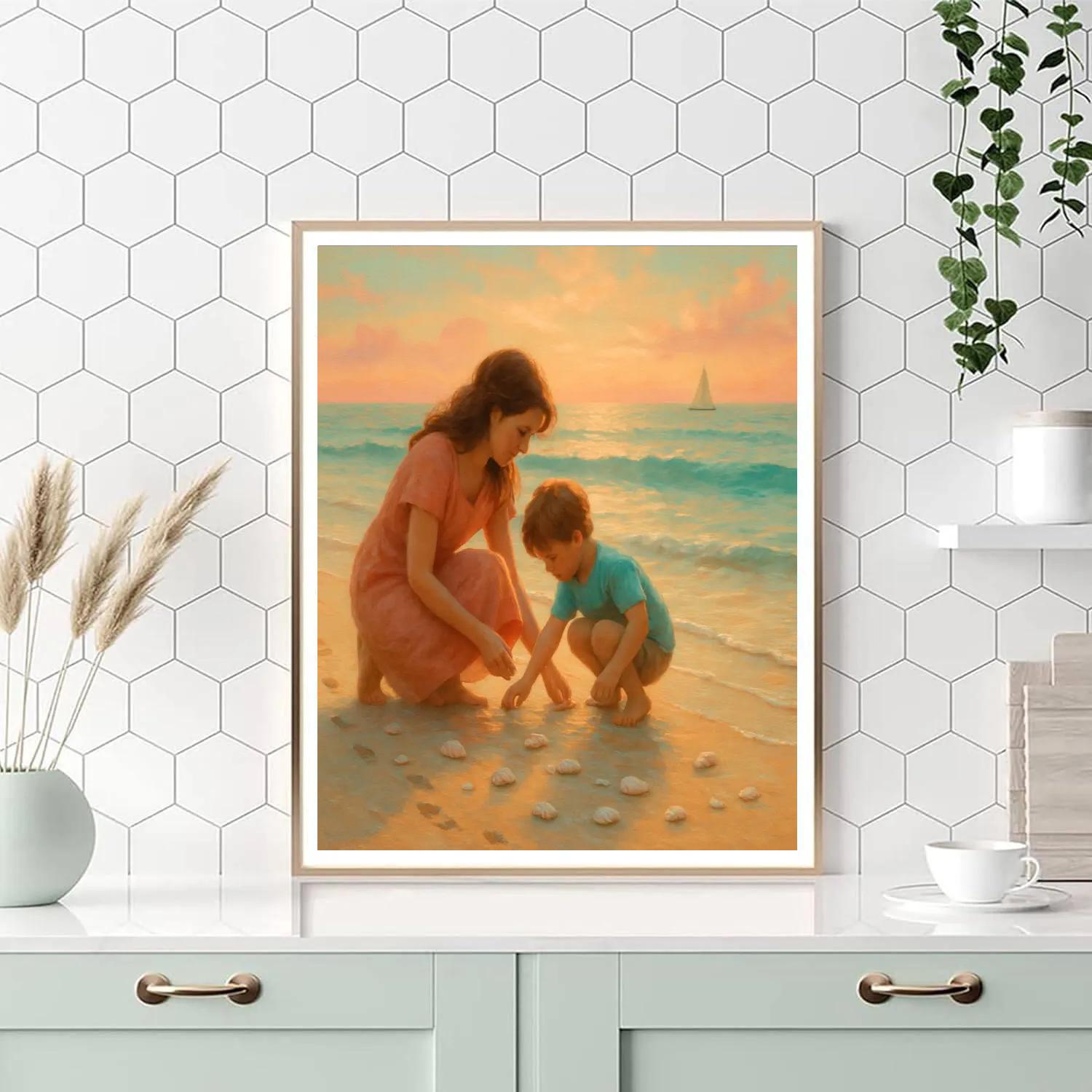 Sunset Beach Shell Collection paint by number