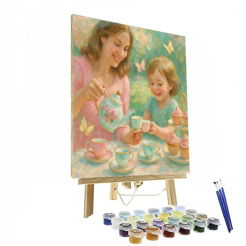 Garden Tea Party With Mom painting number kit