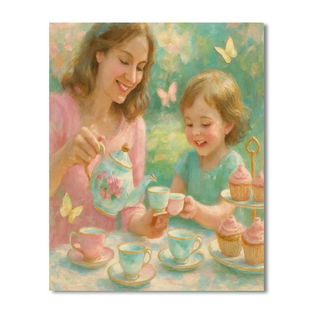 Garden Tea Party With Mom painting number kit