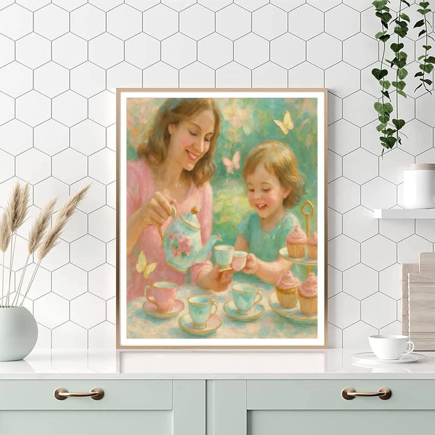 Garden Tea Party With Mom painting number kit