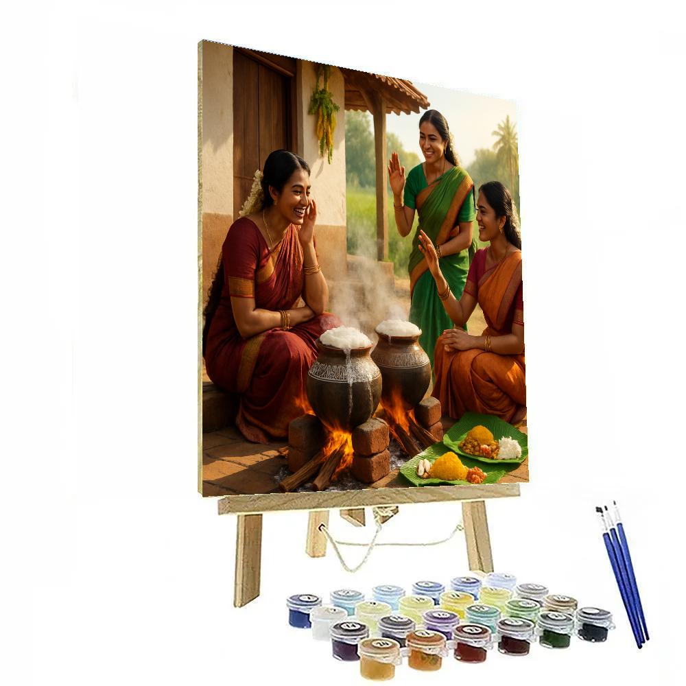 Pongal Harvest Celebration DIY paint by numbers