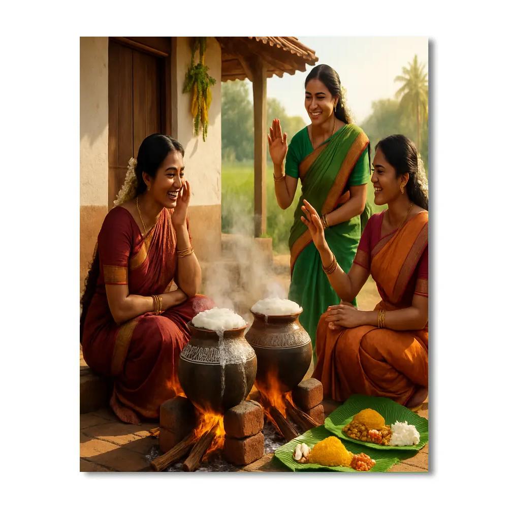Pongal Harvest Celebration DIY paint by numbers