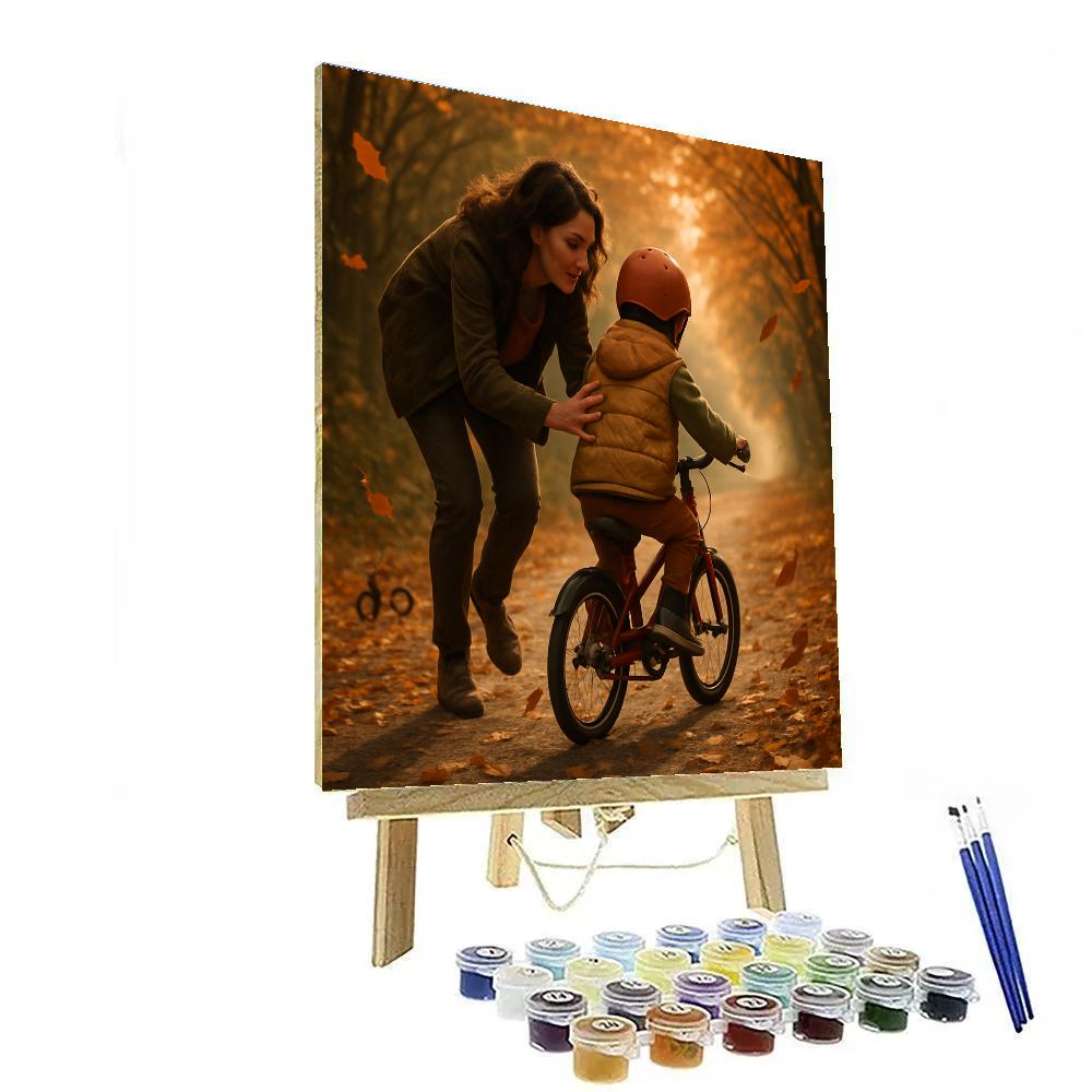 Biking Through Autumn Leaves Paint by numbers kits