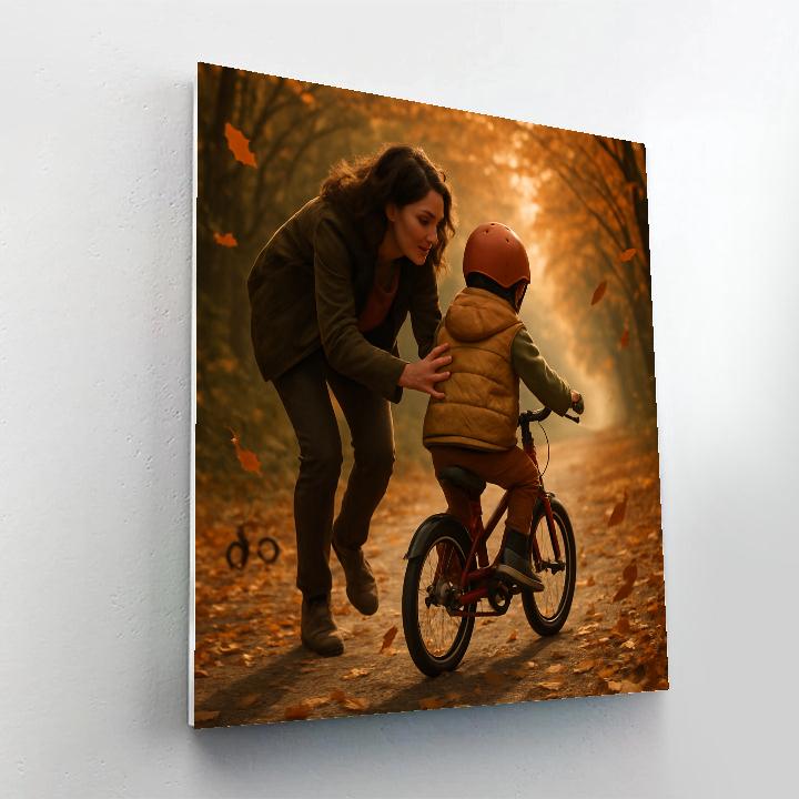 Biking Through Autumn Leaves Paint by numbers kits