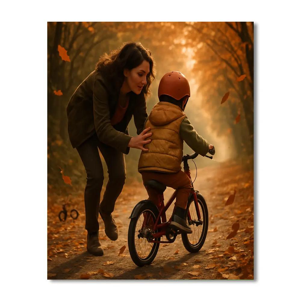 Biking Through Autumn Leaves Paint by numbers kits