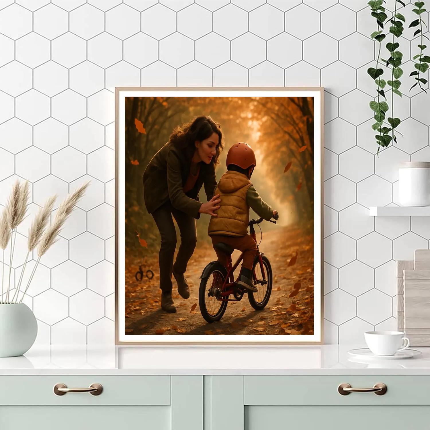 Biking Through Autumn Leaves Paint by numbers kits