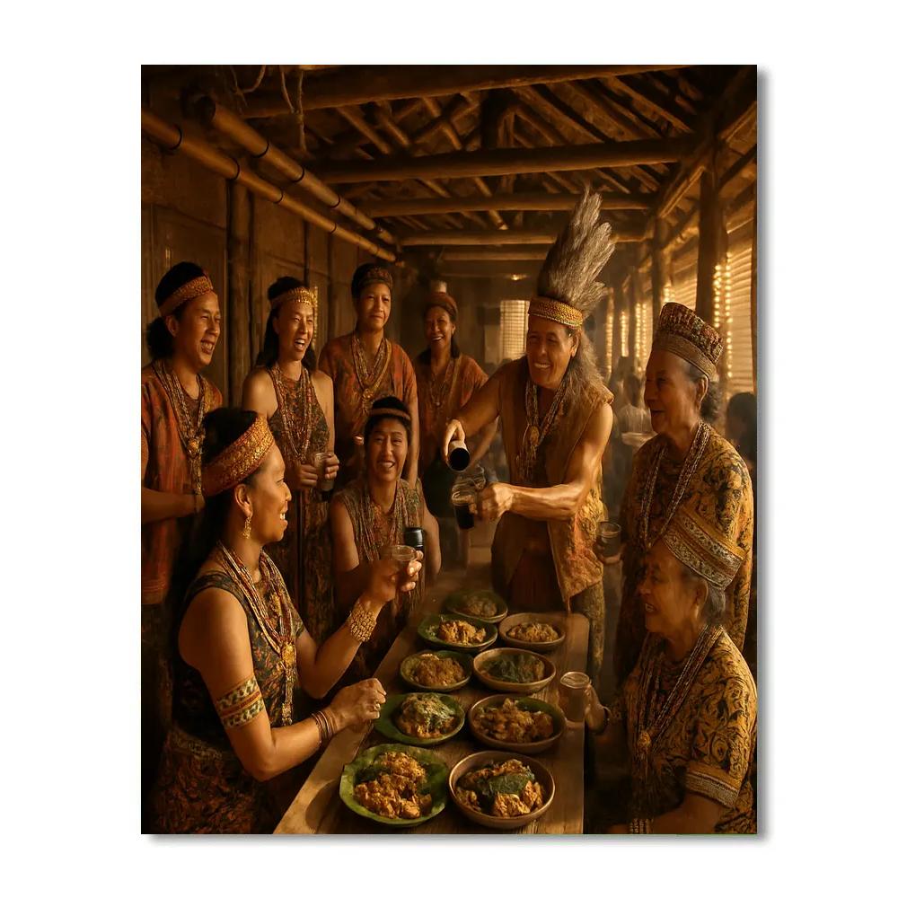 Gawai Harvest Longhouse Feast Paint by numbers kits