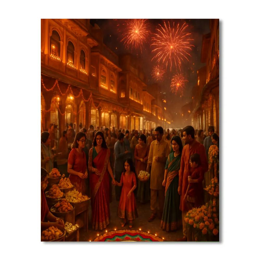 Diwali Fireworks In Jaipur DIY paint by numbers