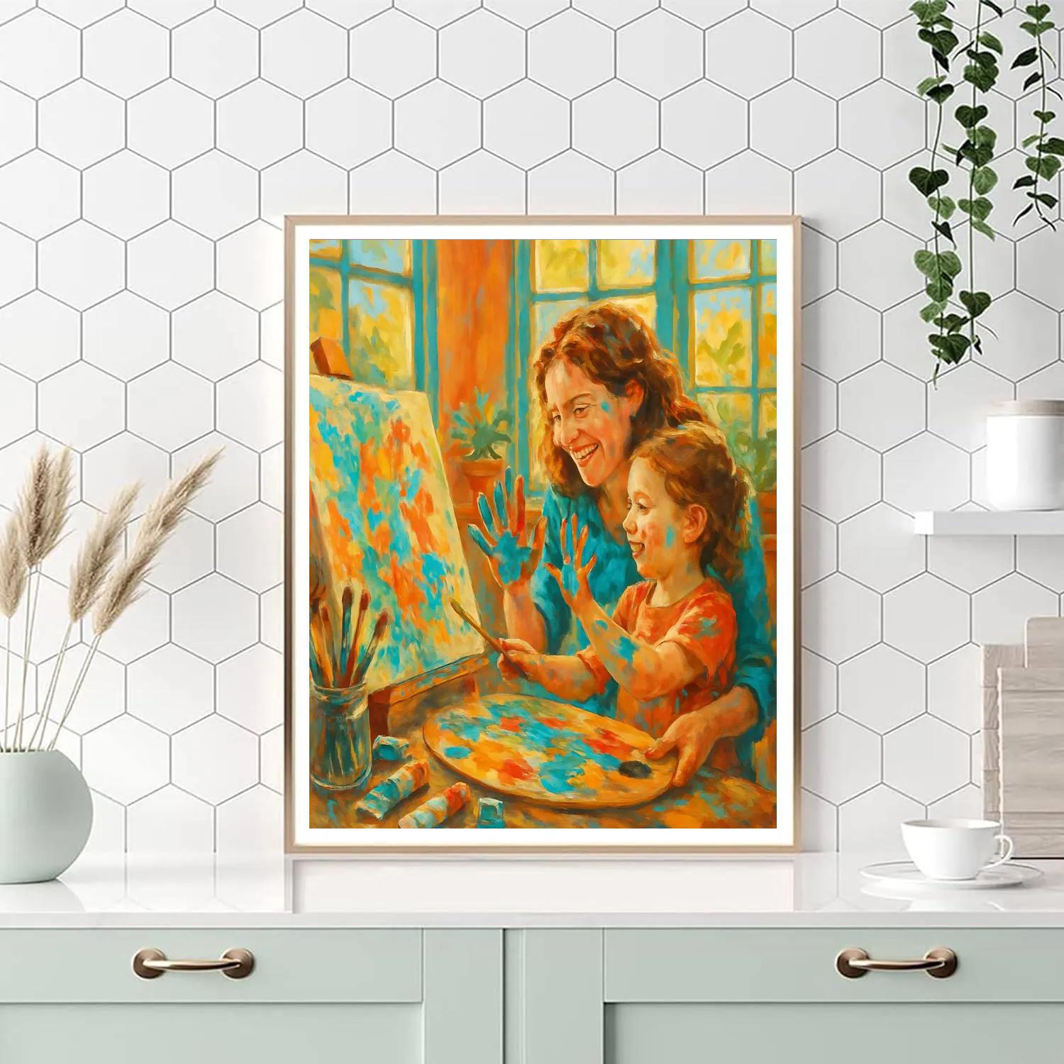 Painting Together In Sunroom Paint by numbers art