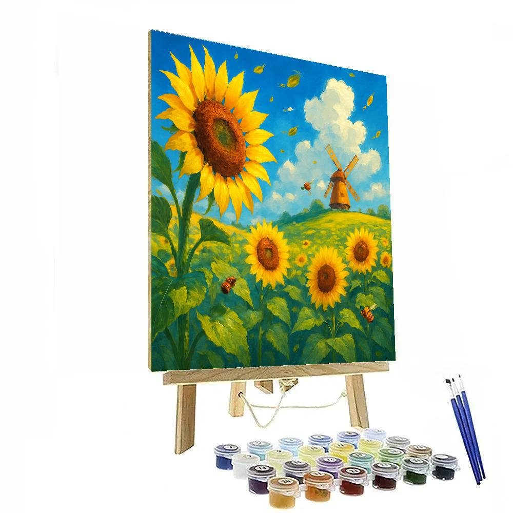 Sunflower Solar Chorus painting number kit