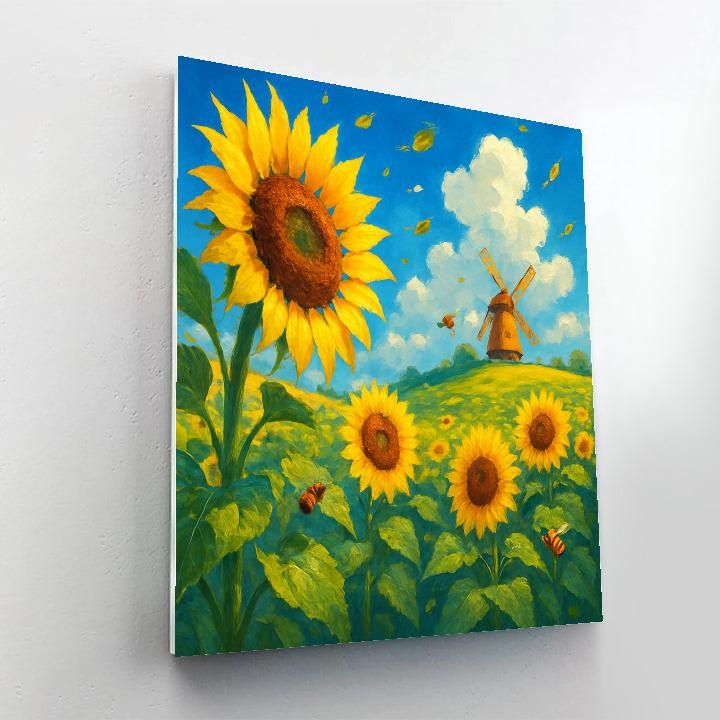 Sunflower Solar Chorus painting number kit