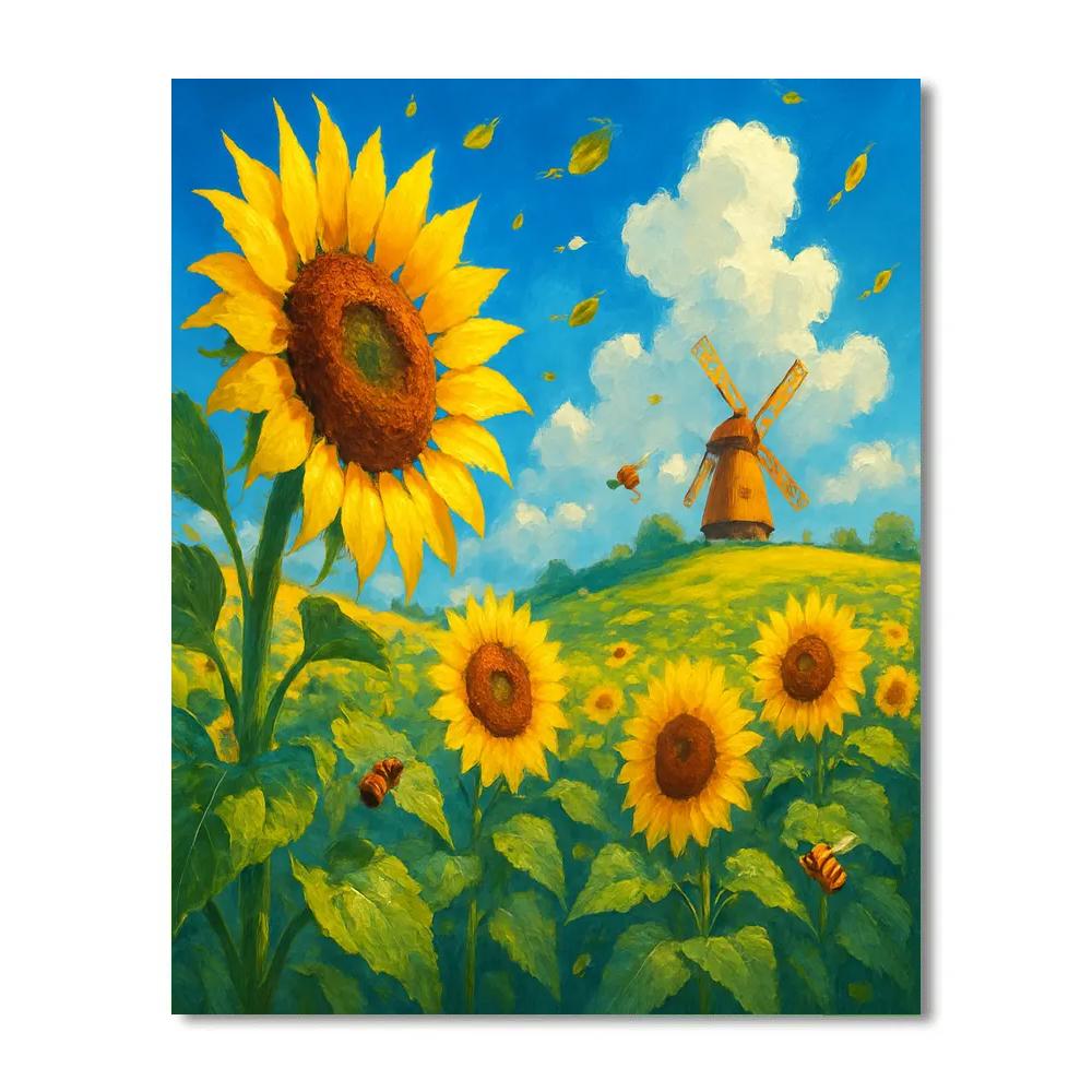 Sunflower Solar Chorus painting number kit