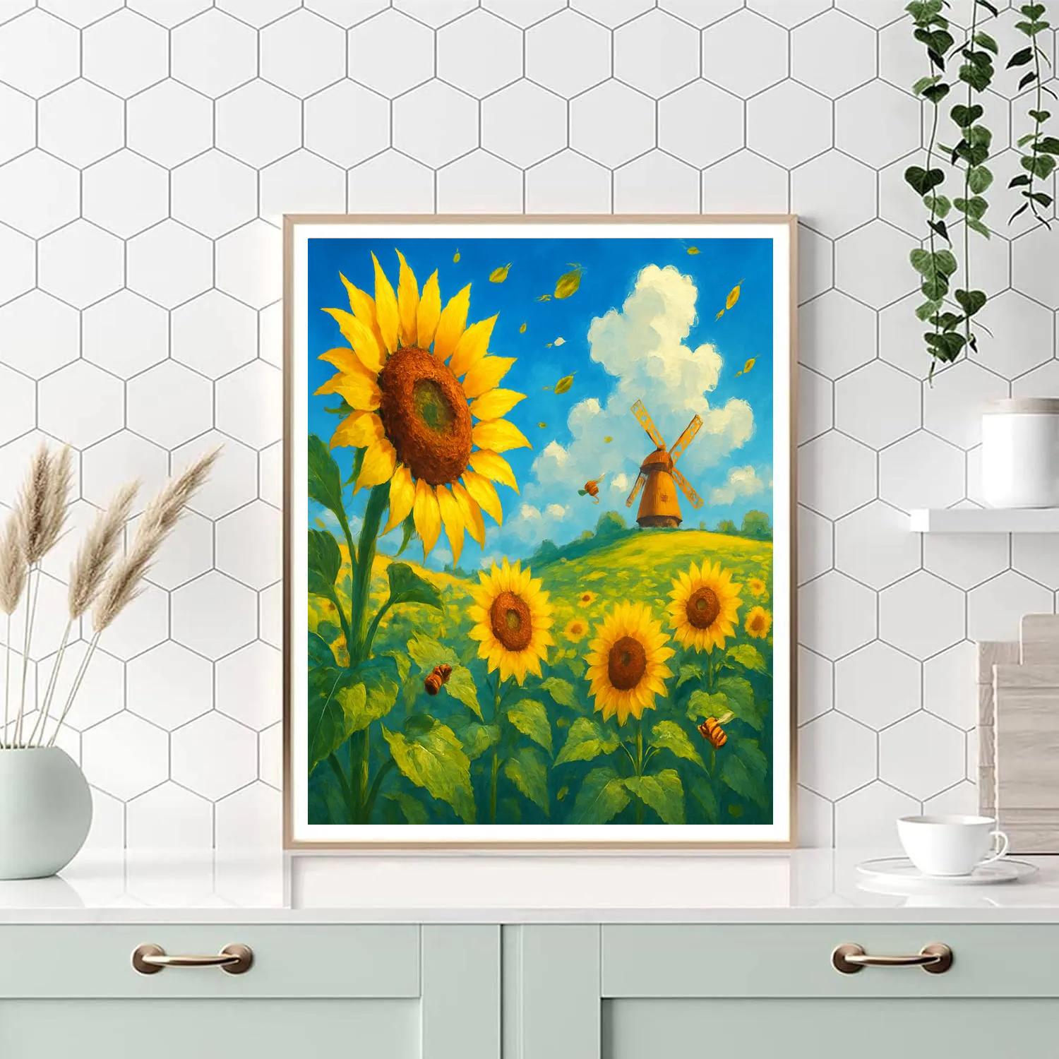 Sunflower Solar Chorus painting number kit
