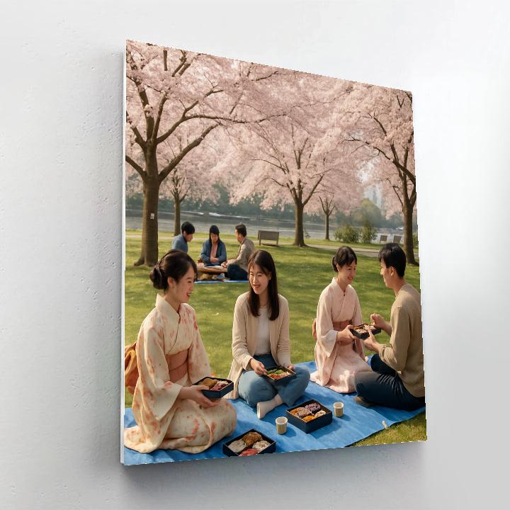 Hanami Cherry Blossom Viewing paint by numbers