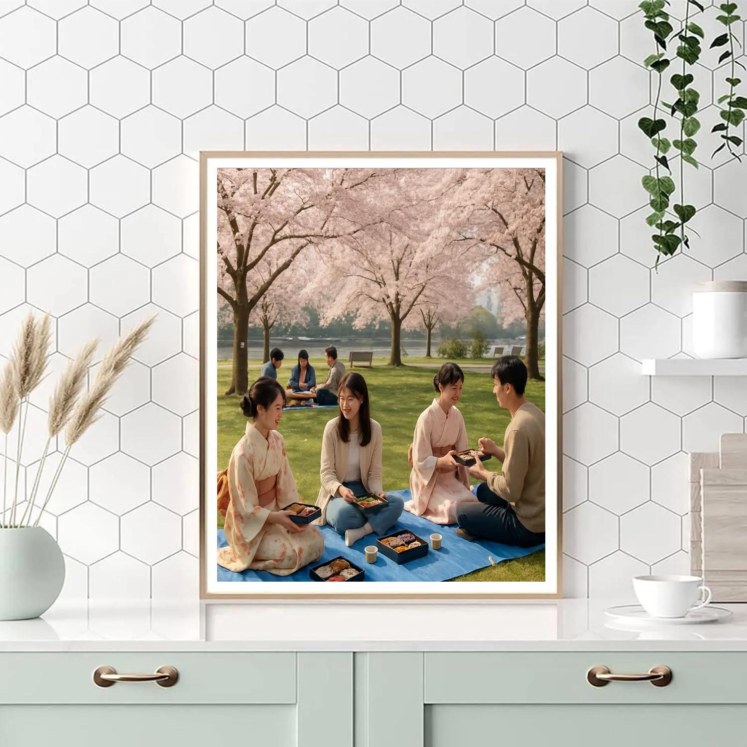Hanami Cherry Blossom Viewing paint by numbers