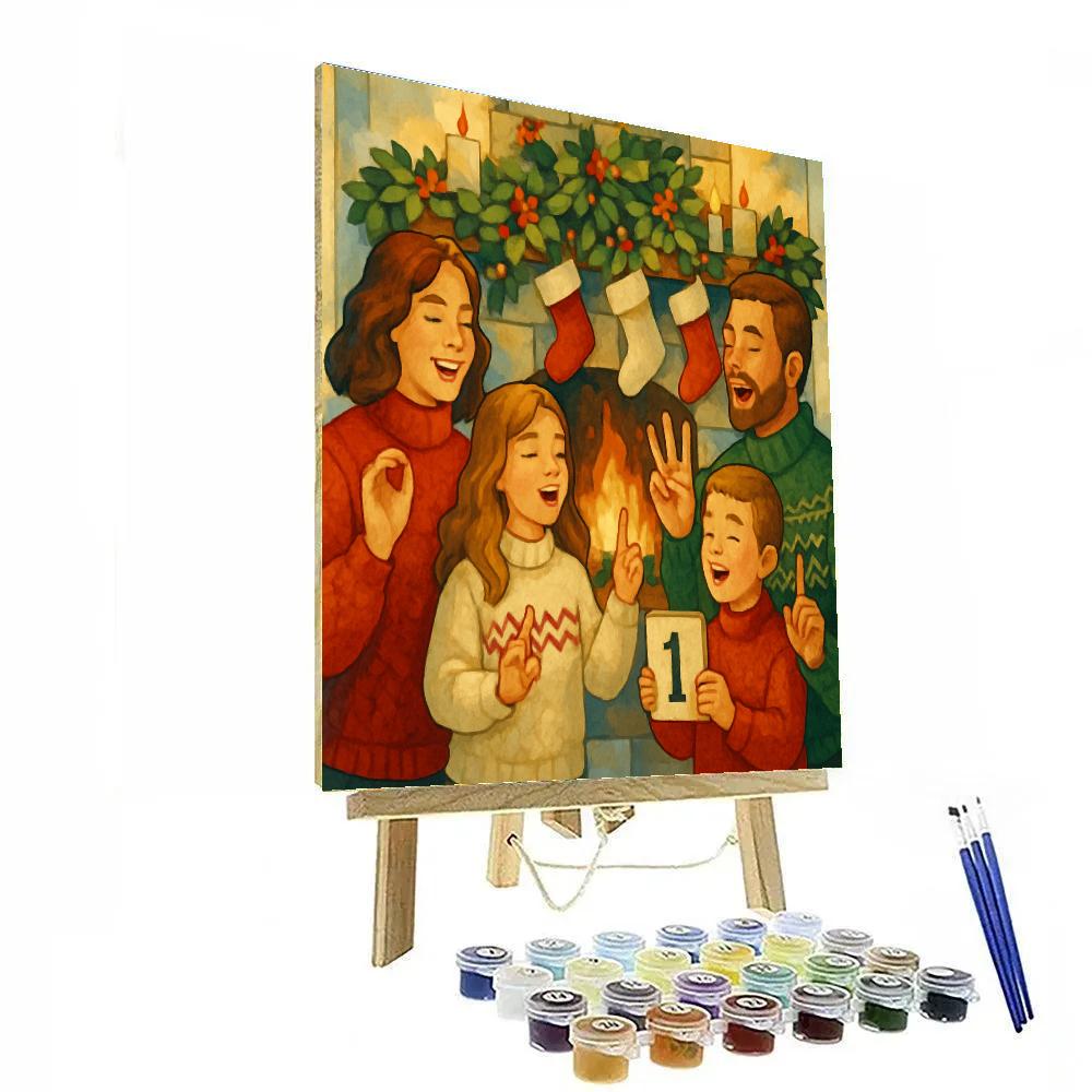 Cozy Fireplace Countdown Painting by numbers kit