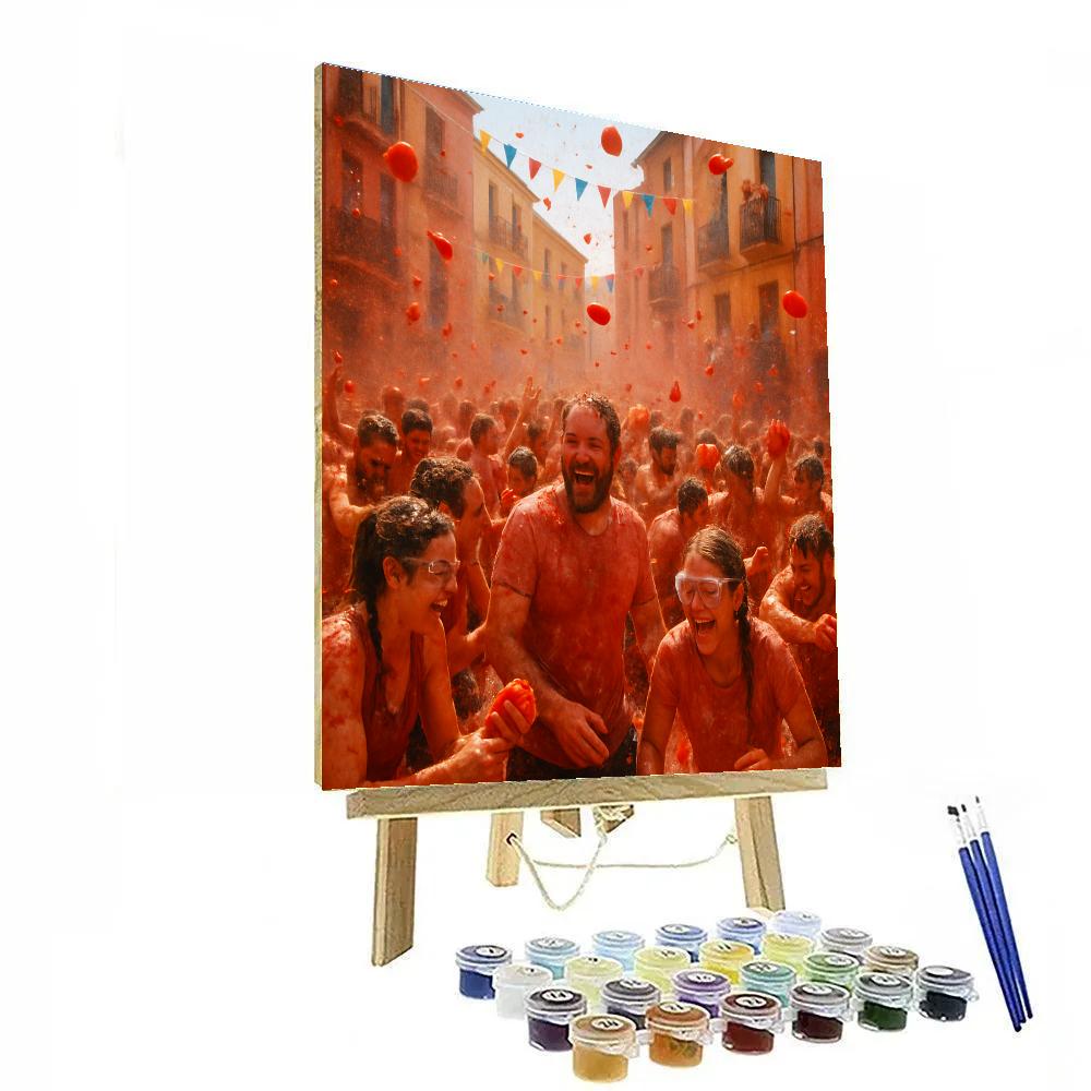 La Tomatina Festival Smash painting number kit