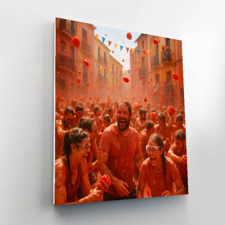 La Tomatina Festival Smash painting number kit